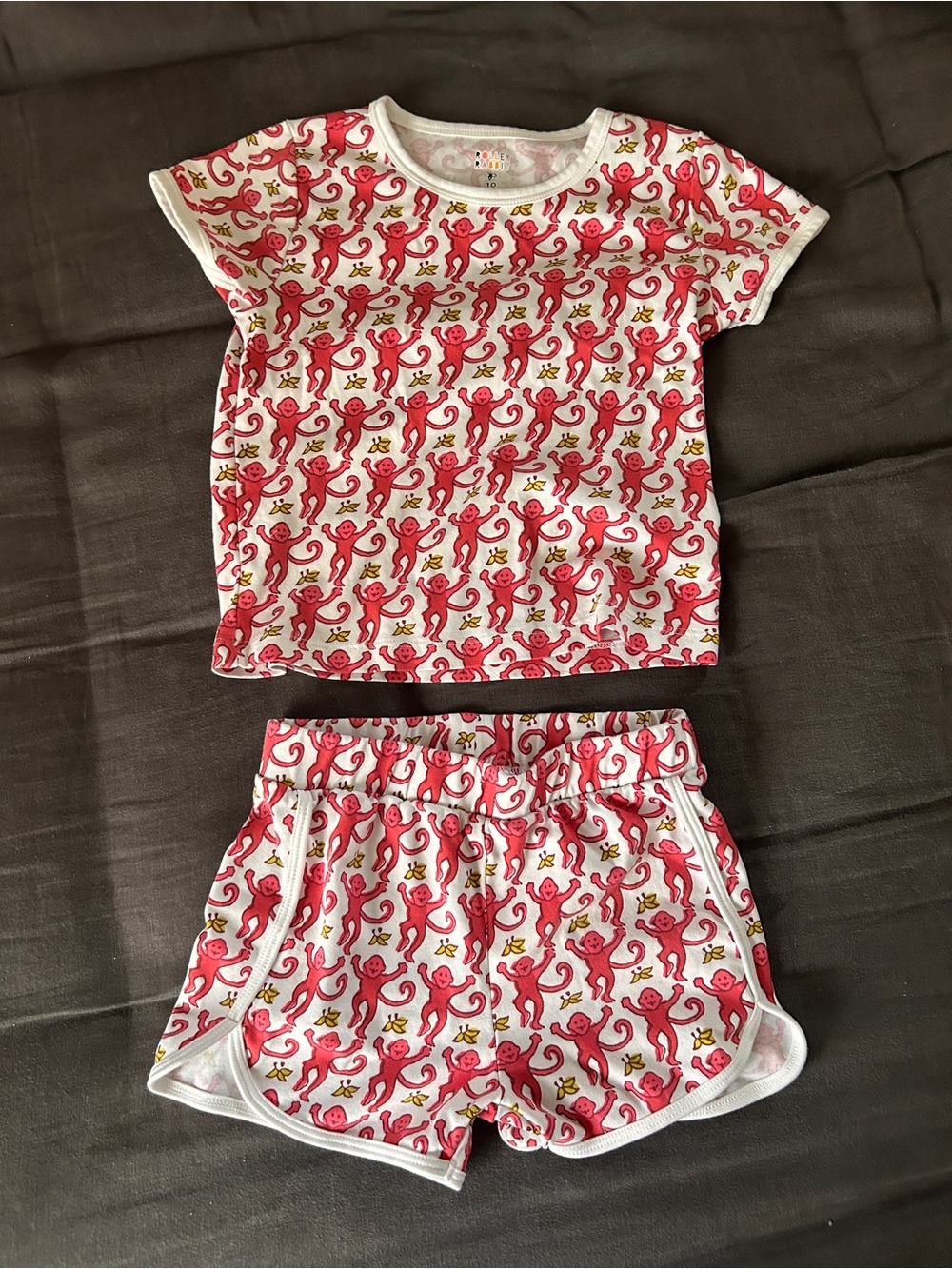 Kids Roller Rabbit Red Monkey Playa Play Print Short Sleeve Set